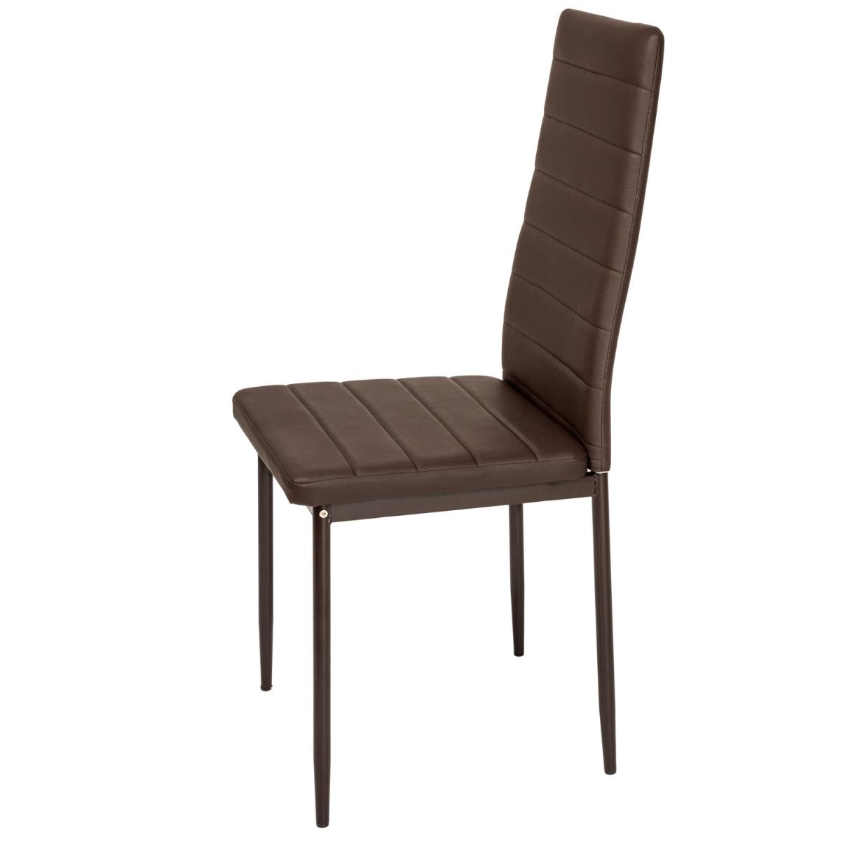 Set of 8 Faux Leather Dining Chairs - Brown – image 2