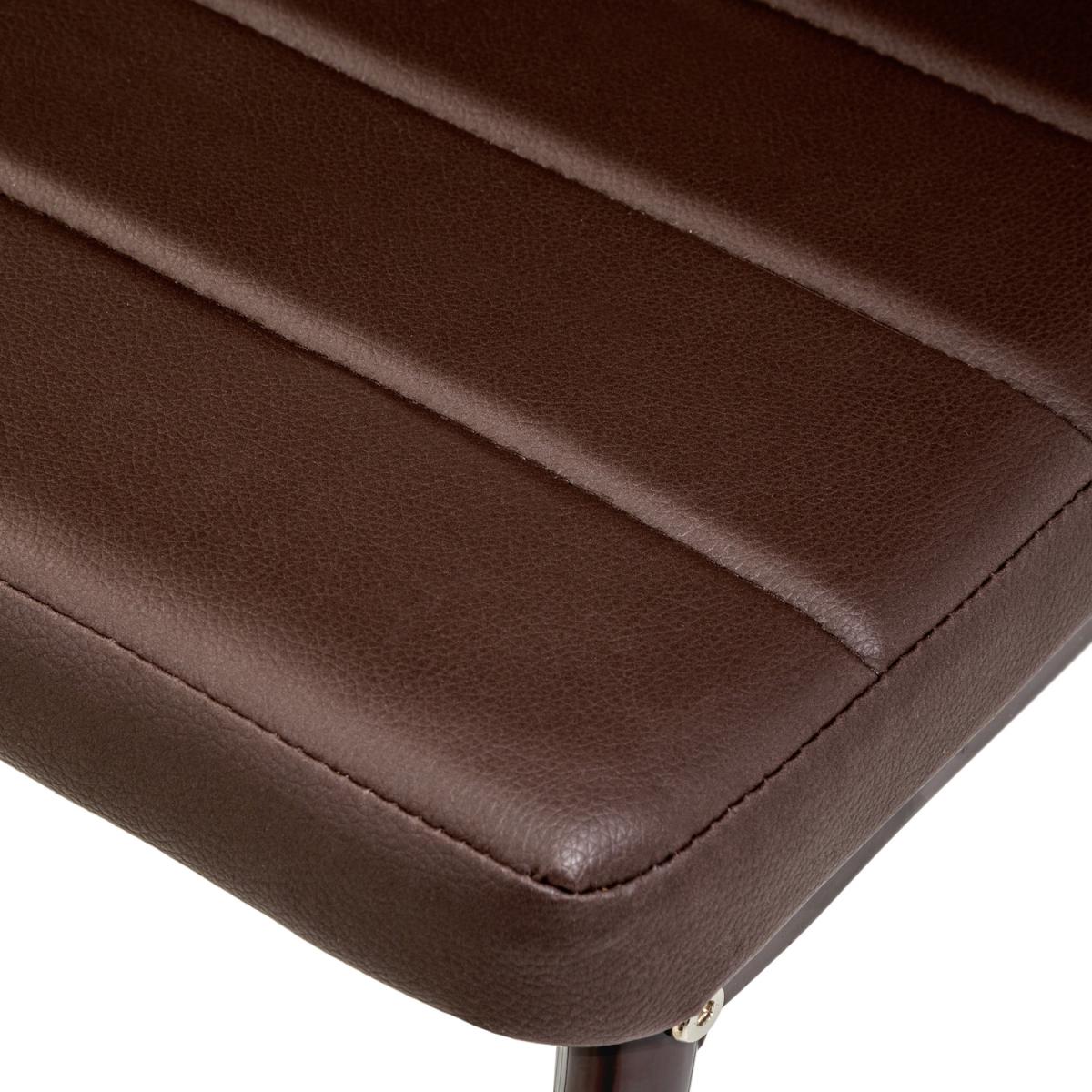 Set of 8 Faux Leather Dining Chairs - Brown – image 4