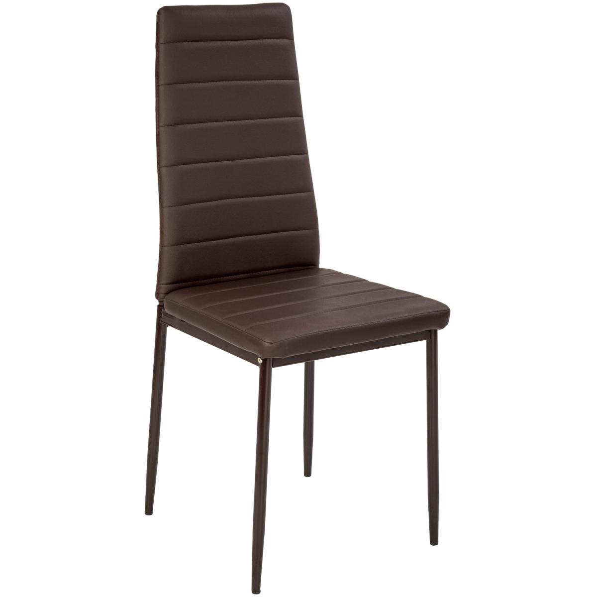 Set of 8 Faux Leather Dining Chairs - Brown – image 5