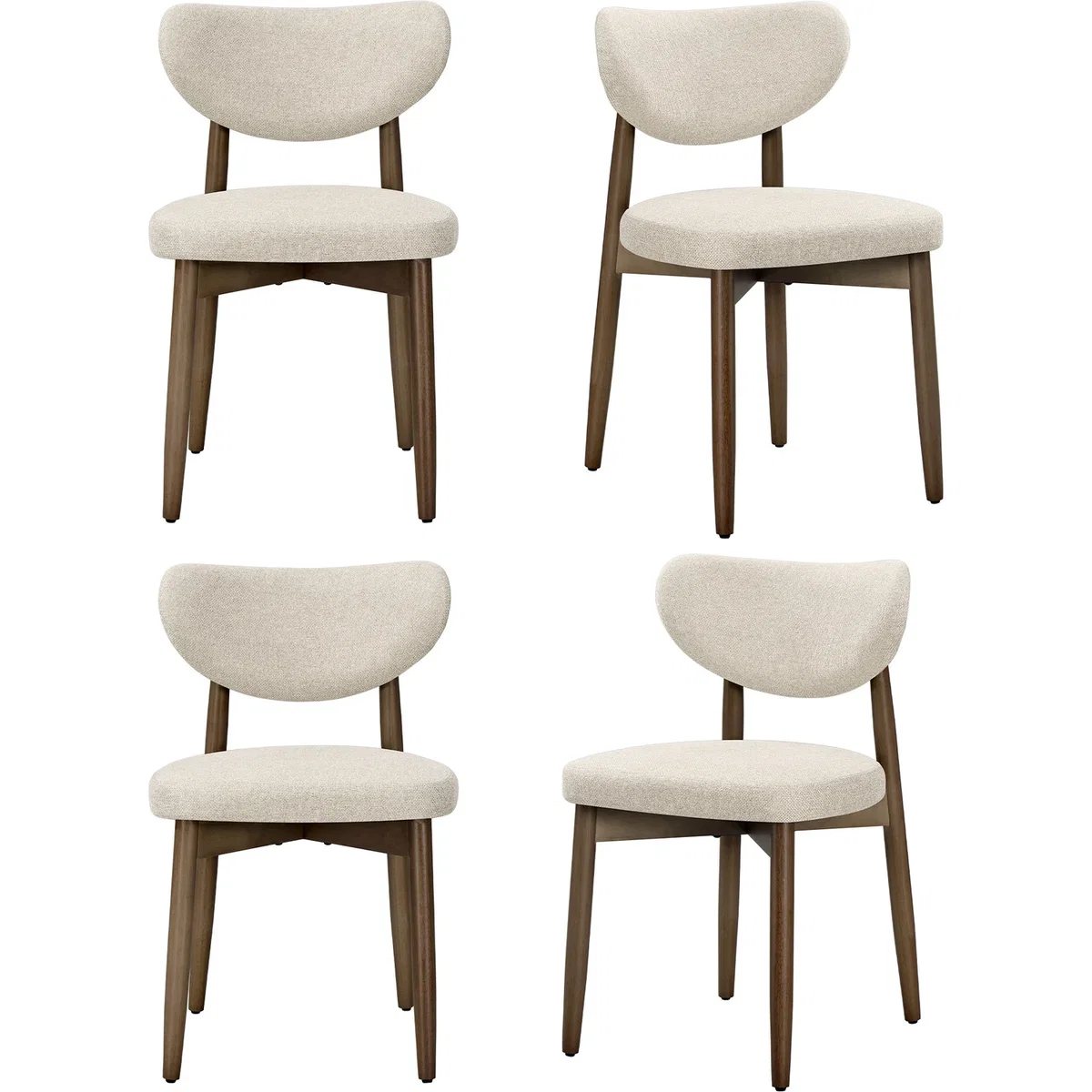 VASAGLE Dining Chairs Set of 2, Upholstered Chairs - Beige – image 2