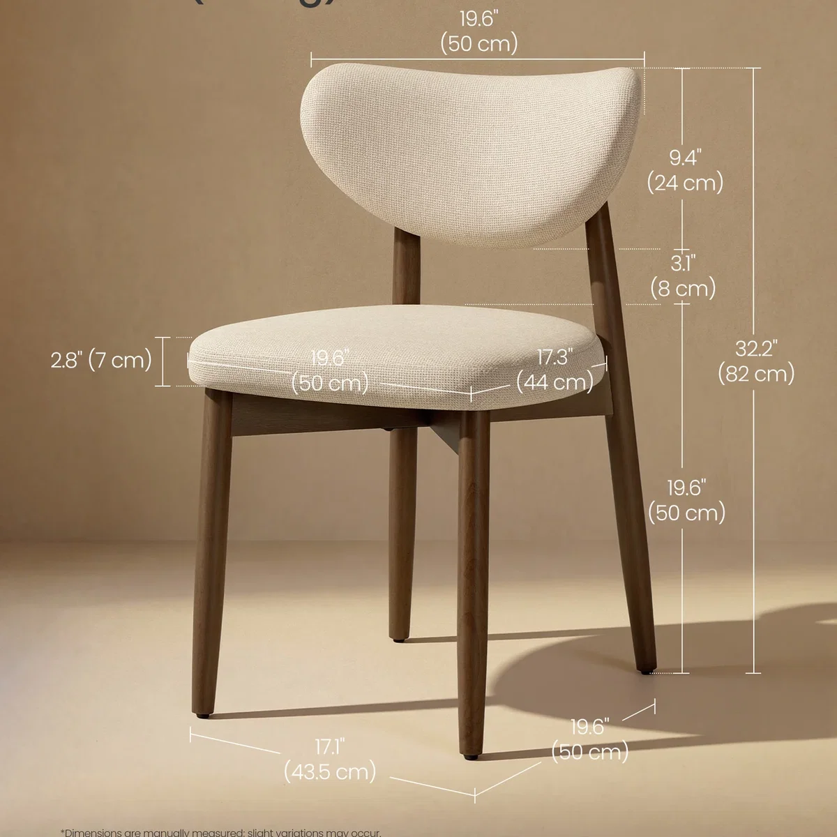 VASAGLE Dining Chairs Set of 2, Upholstered Chairs - Beige – image 6