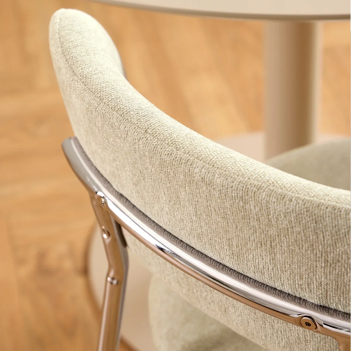 Lyric Dining Chair in Sand Fabric & Chrome Base (Set of 2) - Sand & Chrome – image 9