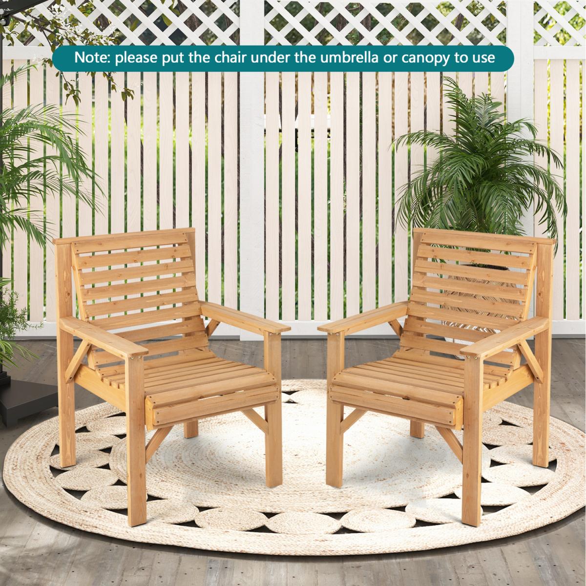 Costway Outdoor Dining Chair - Natural - Natural – image 2