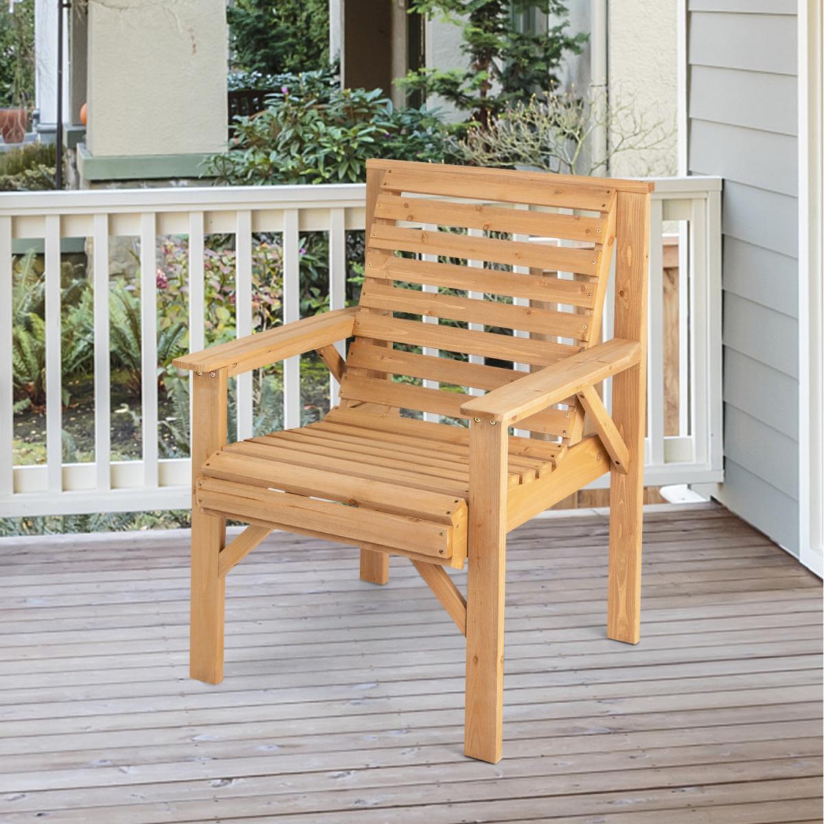 Costway Outdoor Dining Chair - Natural - Natural – image 7