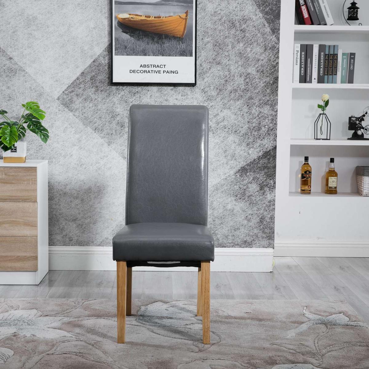 WestWood Faux Leather Roll Top Dinner Wooden Dining Chair - Red – image 36