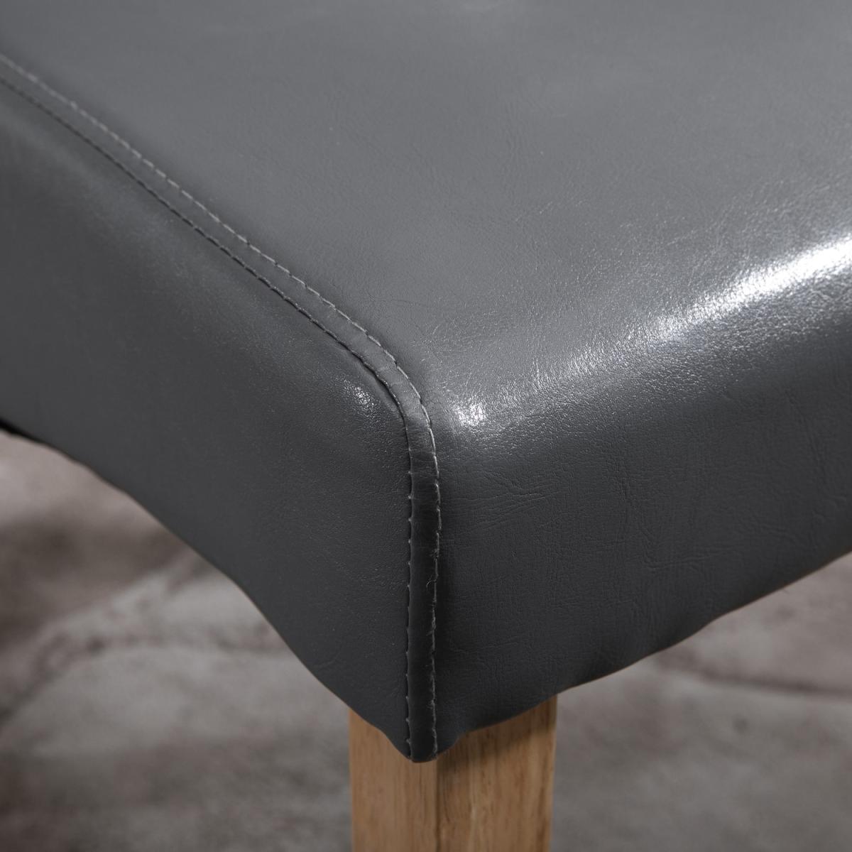 WestWood Faux Leather Roll Top Dinner Wooden Dining Chair - Red – image 43