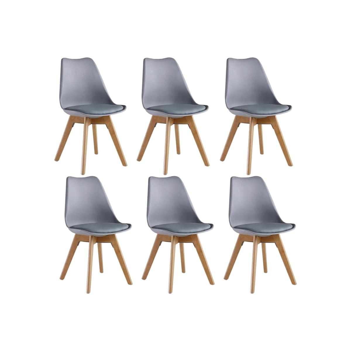 Lorenzo Padded Dining Chair Set of 6 - Grey – image 1