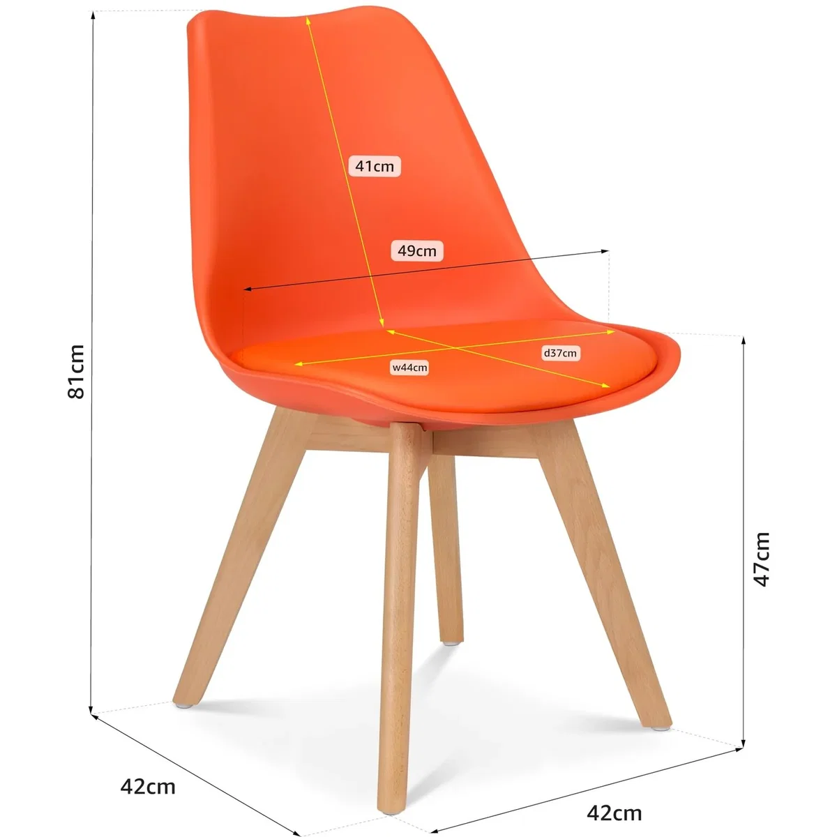 Rocco Dining Chair - Orange / 4 – image 5