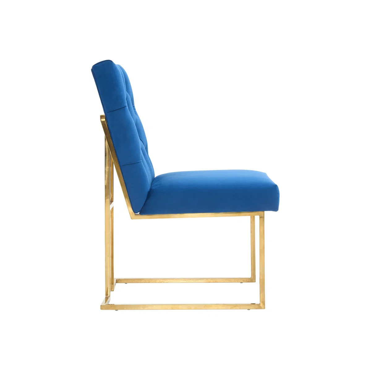 6PCs Siena Luxury Tufted Velvet Dining Chairs with Gold Frame Legs Upholstered - Blue