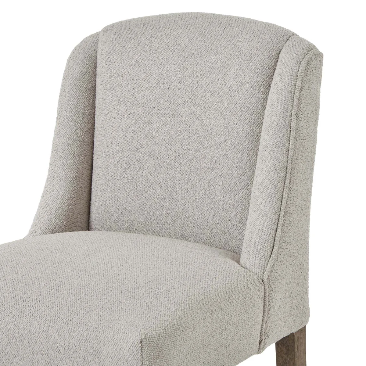 Olargues Cream Bouclé Dining Chair with Wooden Legs - Cream – image 3