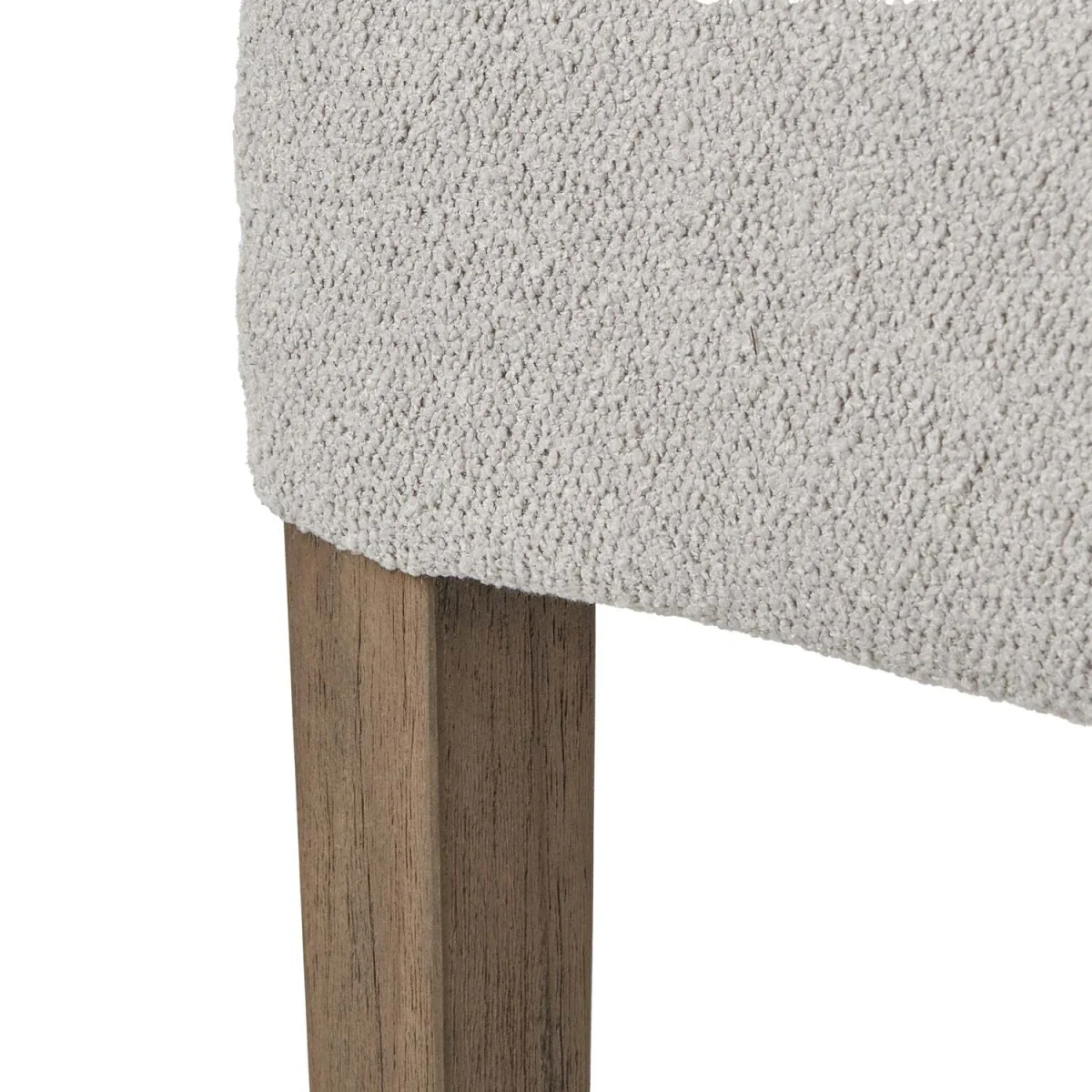 Olargues Cream Bouclé Dining Chair with Wooden Legs - Cream – image 4