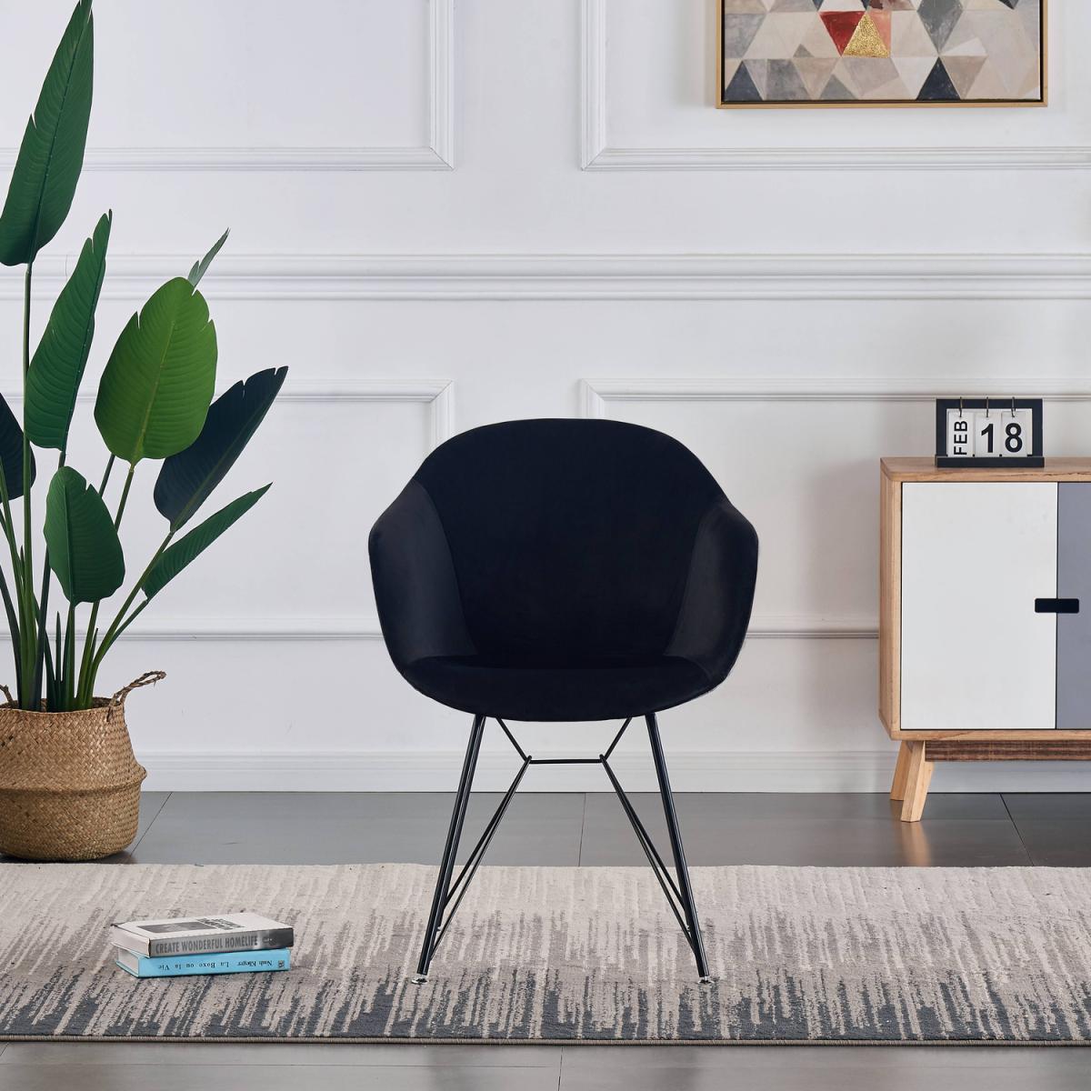 Valentina Velvet Upholstered Dining Chair Single - Black – image 8