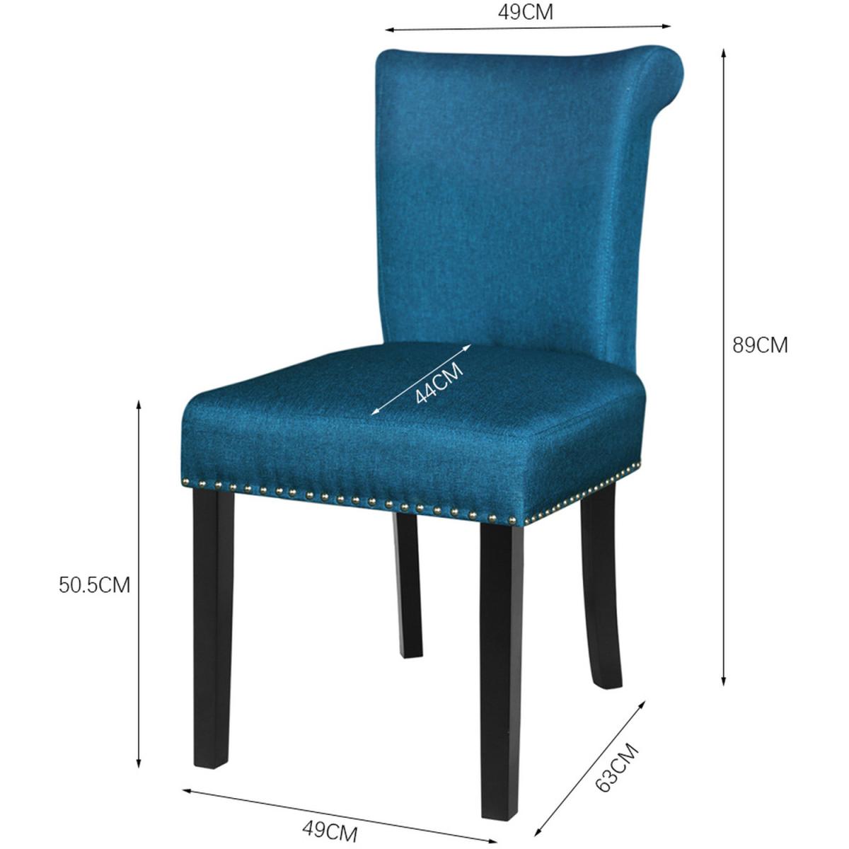 Linen Comfy Dining Chairs Set - Blue – image 7
