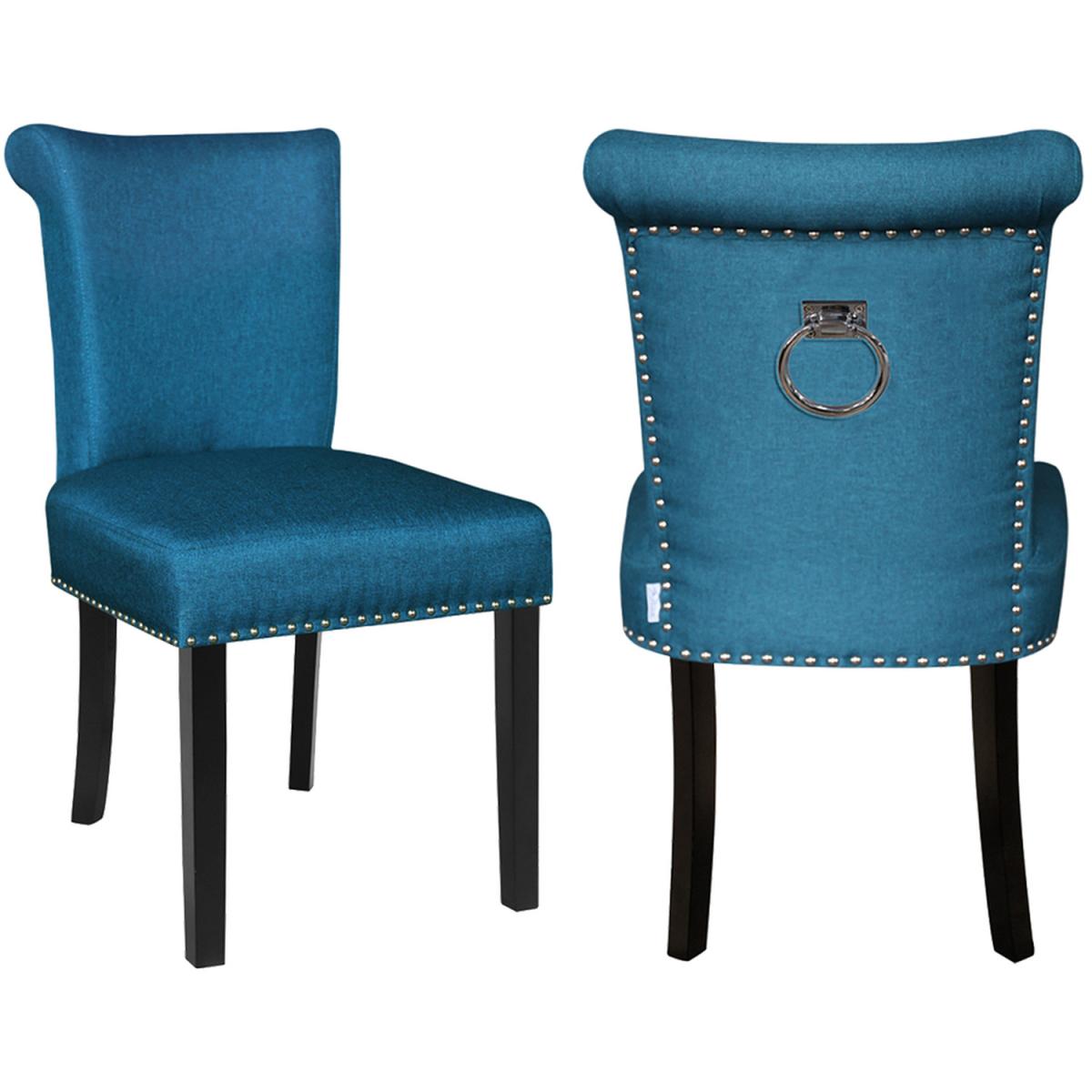 Linen Comfy Dining Chairs Set - Blue – image 8