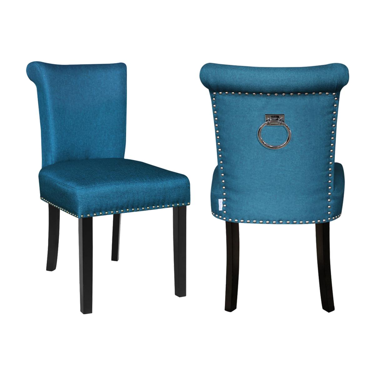 Linen Comfy Dining Chairs Set - Blue – image 1