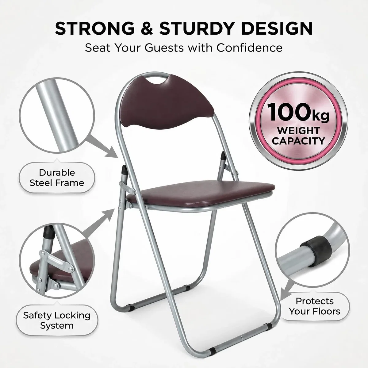 Candy Folding Dining Chair - Brown / 6 – image 4