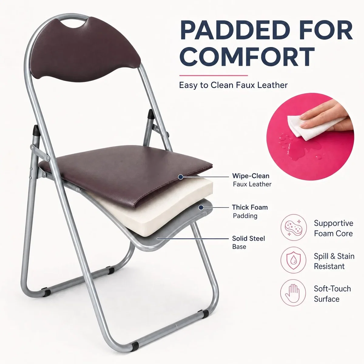 Candy Folding Dining Chair - Brown / 6 – image 5