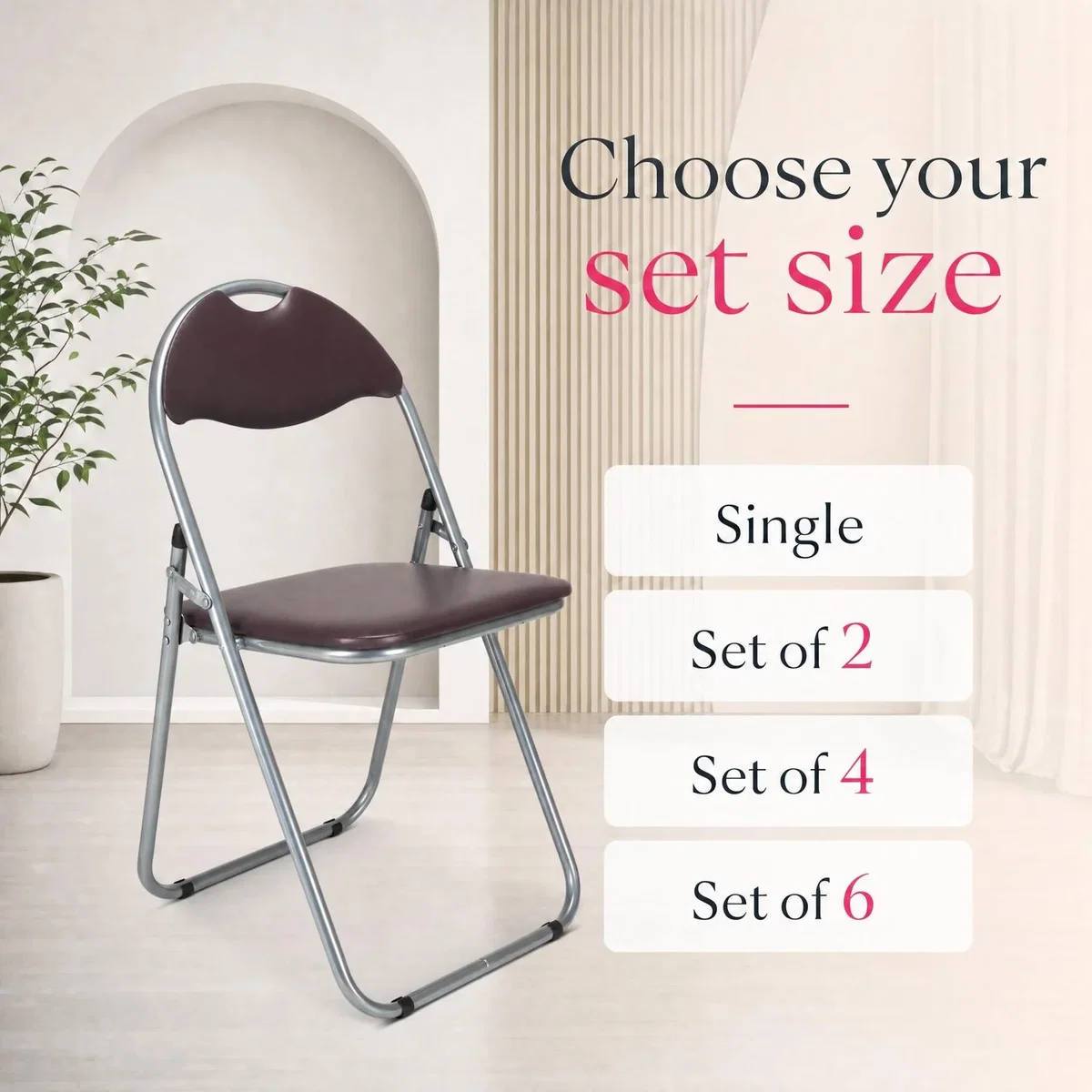 Candy Folding Dining Chair - Brown / 6 – image 8