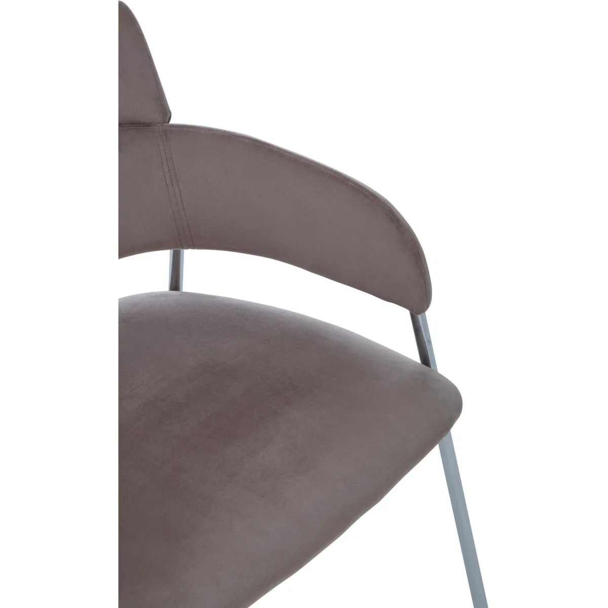 Tamzin Mink Velvet Dining Chair - Silver, Brown – image 2