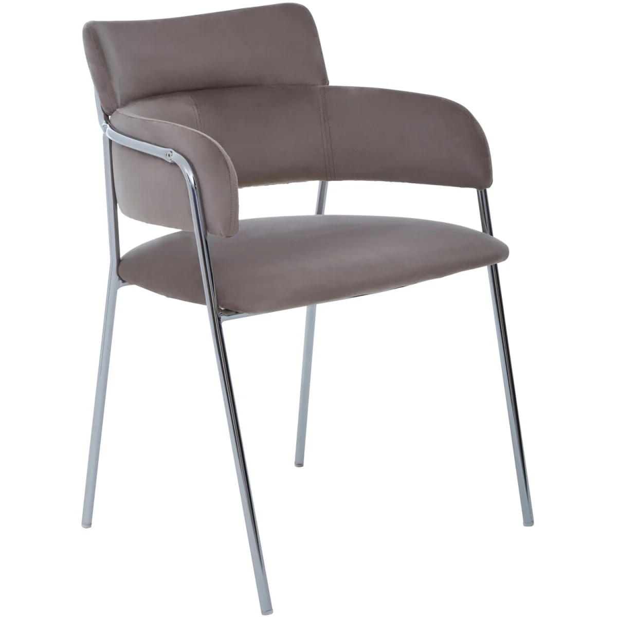 Tamzin Mink Velvet Dining Chair - Silver, Brown – image 5