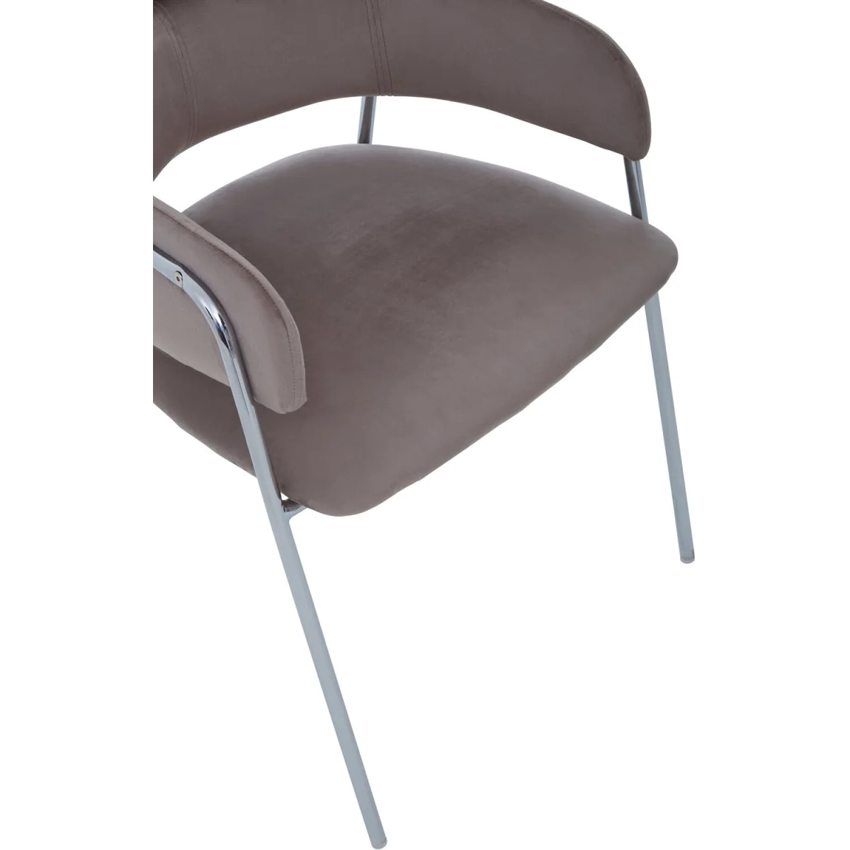 Tamzin Mink Velvet Dining Chair - Silver, Brown – image 6