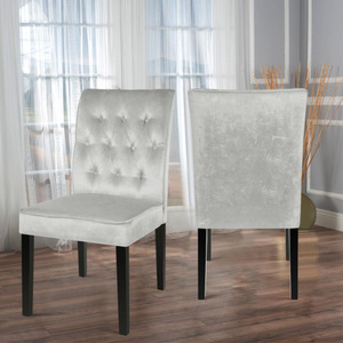 Crushed Velvet Side Chair Set Of 2 - Black – image 13