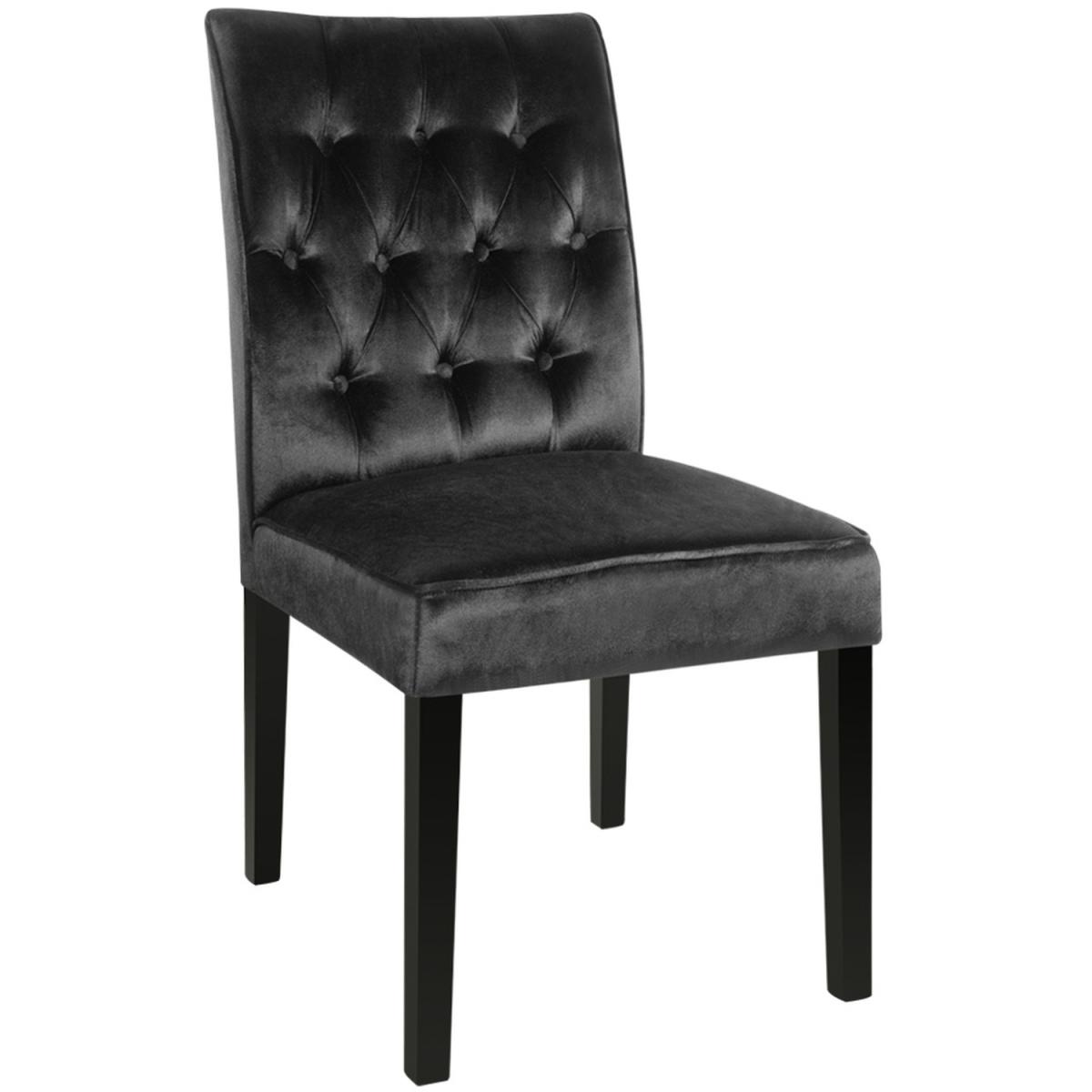 Crushed Velvet Side Chair Set Of 2 - Black – image 3