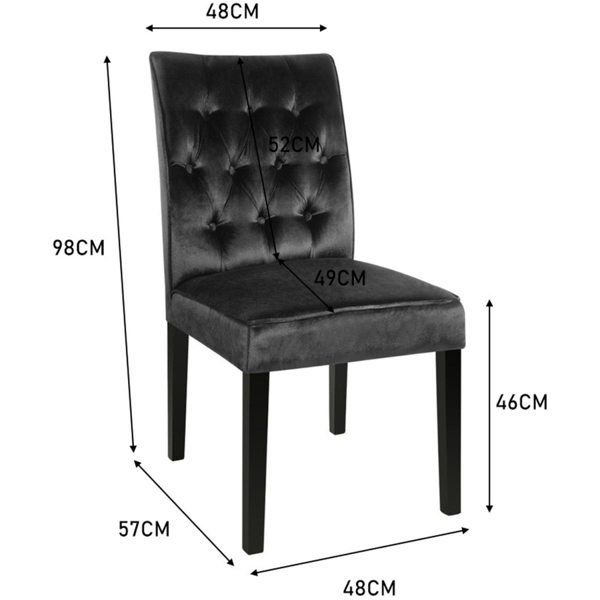 Crushed Velvet Side Chair Set Of 2 - Black – image 7