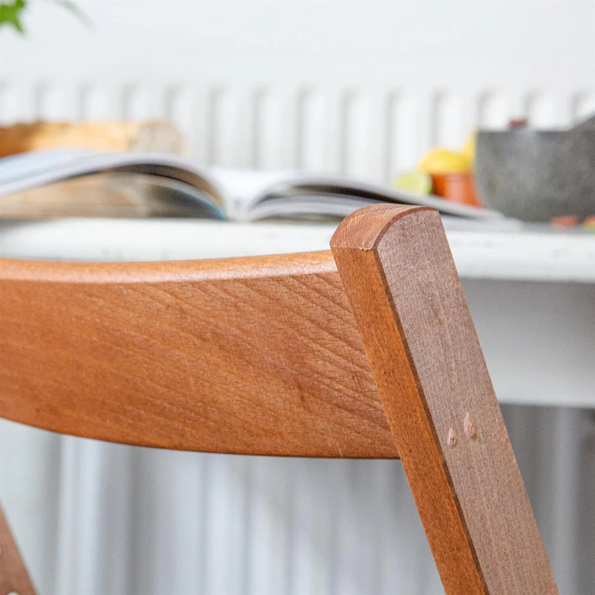 Beech Wood Folding Chairs Pack of 6 - Walnut – image 3