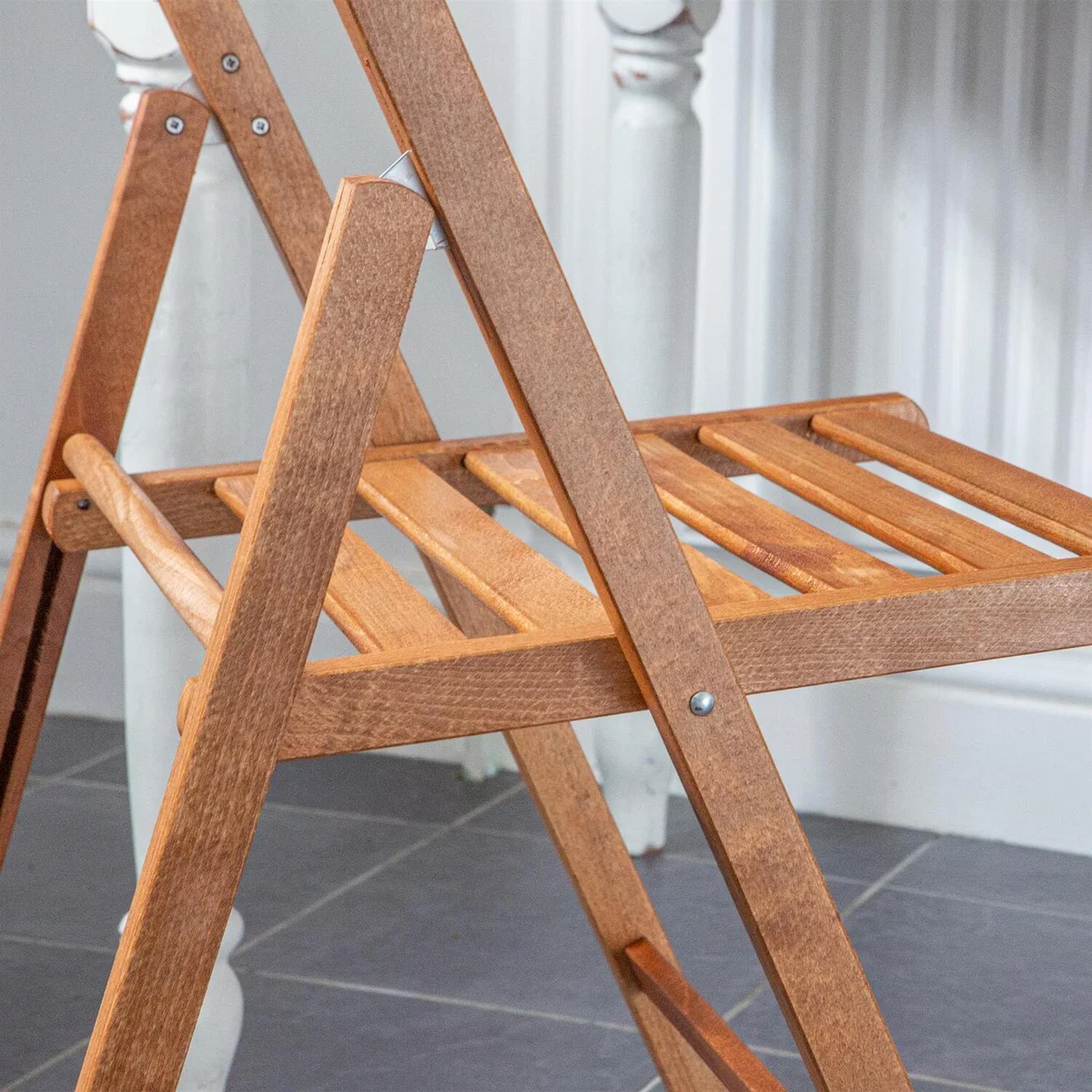 Beech Wood Folding Chairs Pack of 6 - Walnut – image 4