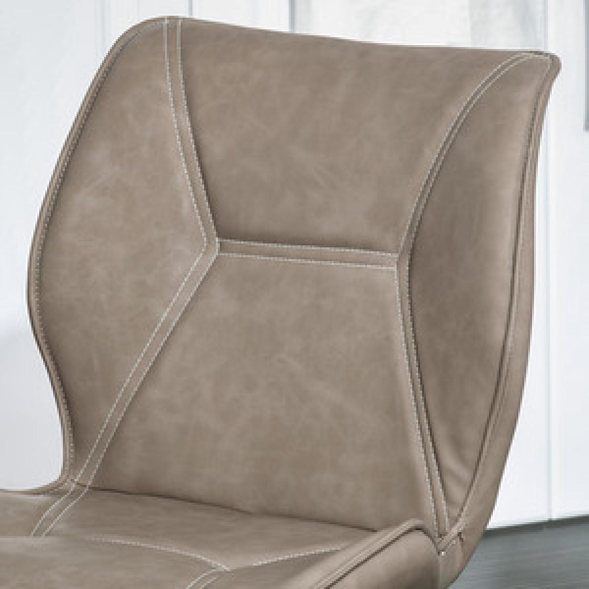 Set of 2 Contrast Stitched PU Leather Dining Chairs - Grey – image 12