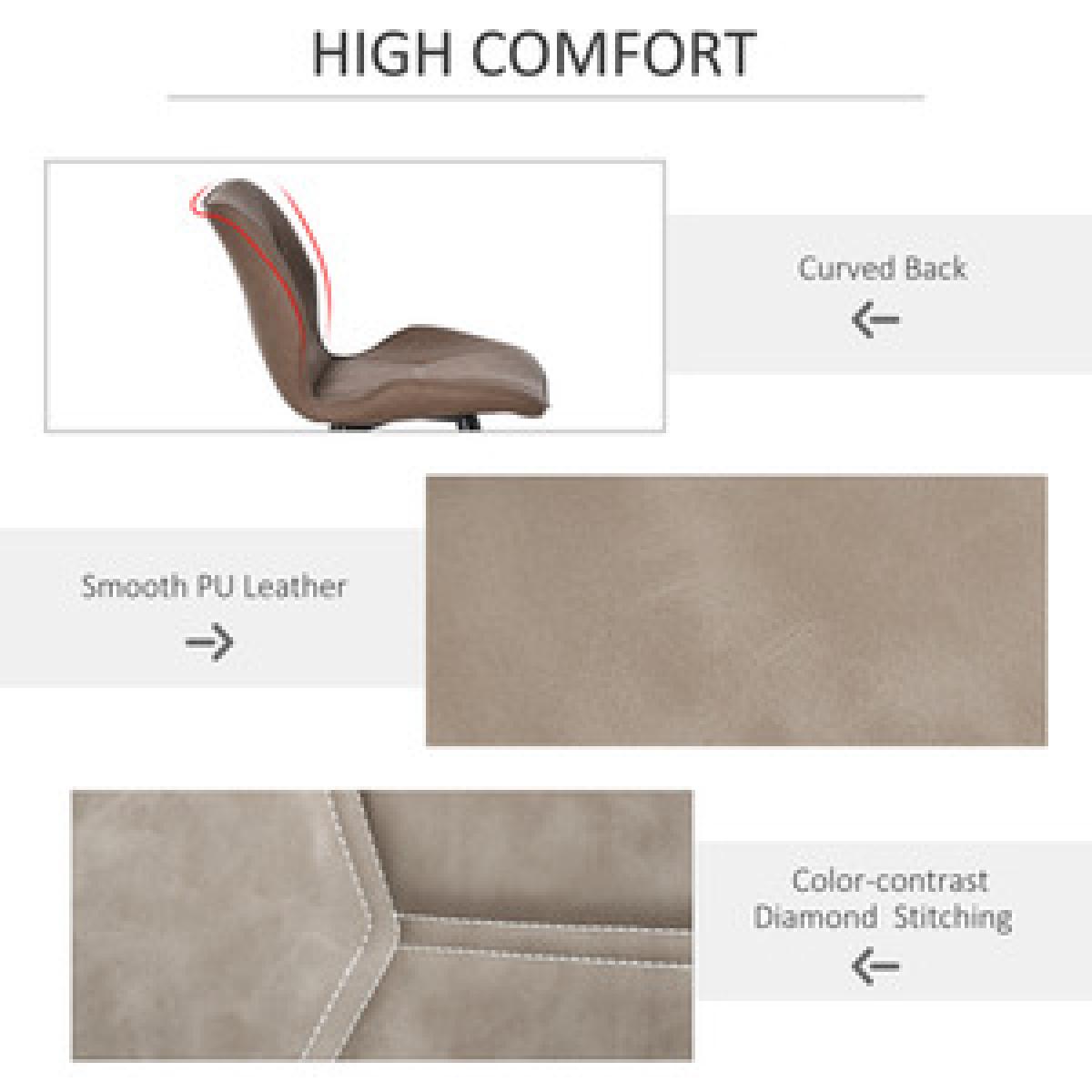 Set of 2 Contrast Stitched PU Leather Dining Chairs - Grey – image 14