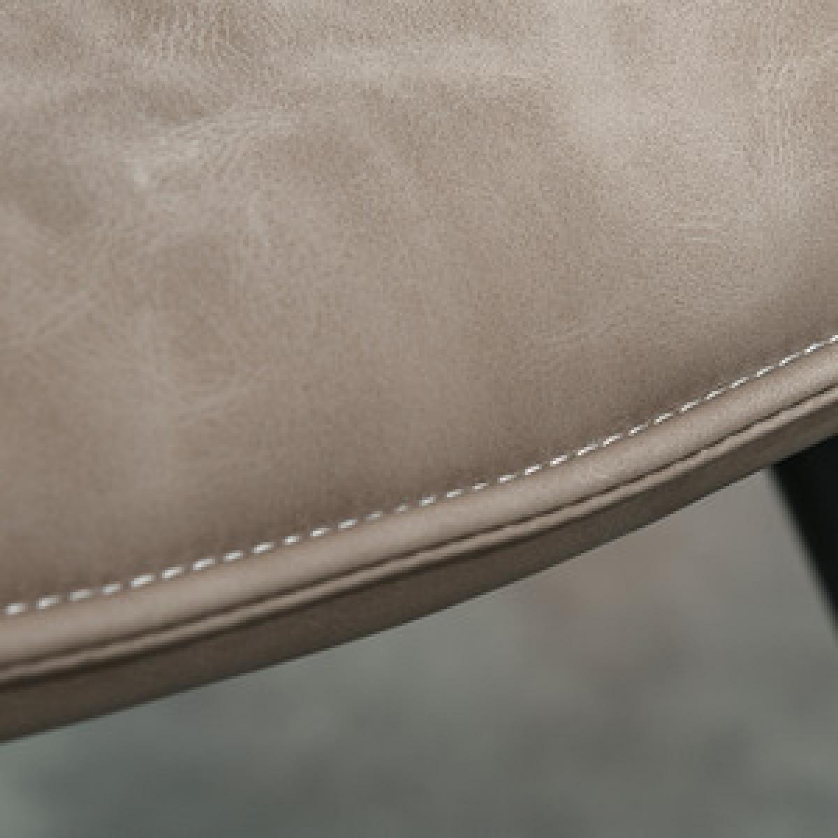 Set of 2 Contrast Stitched PU Leather Dining Chairs - Grey – image 9