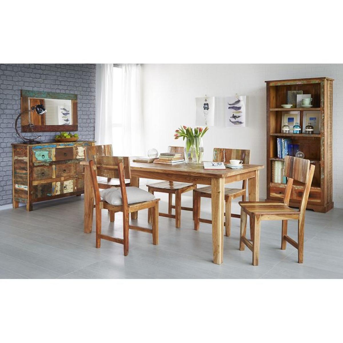 Reclaimed Boat Dining Chair Pair - Brown – image 2