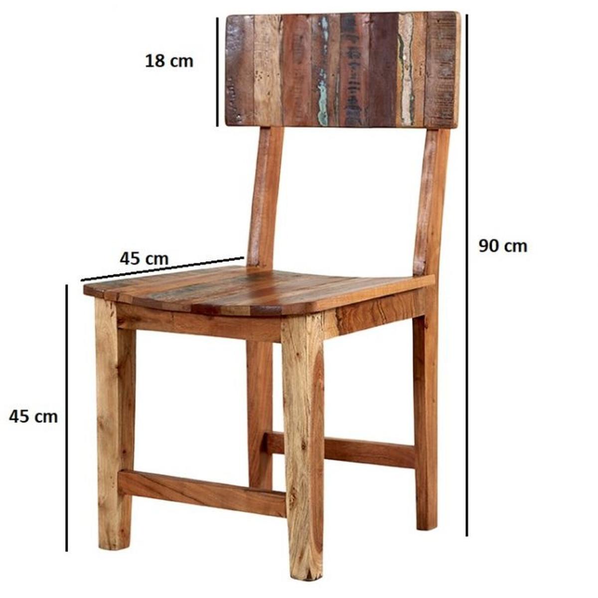 Reclaimed Boat Dining Chair Pair - Brown – image 4