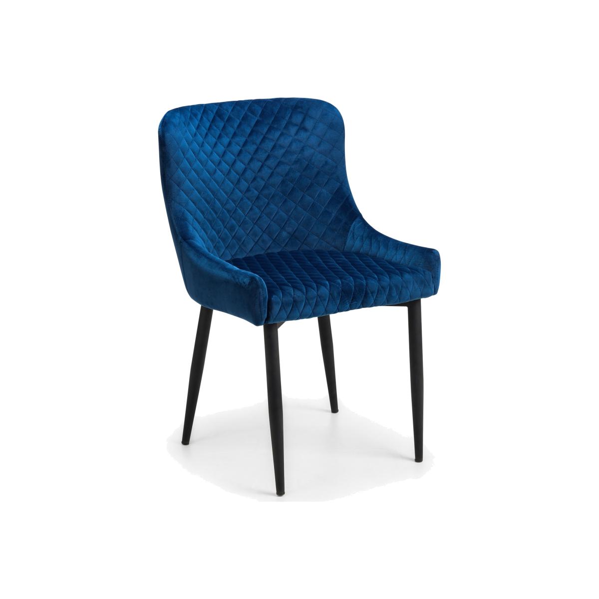 Set Of 2 Luxe Velvet Dining Chairs - Blue - Blue – image 1