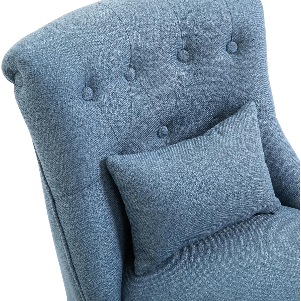 Fabric Single Sofa Dining Chair with Pillow - Grey – image 14