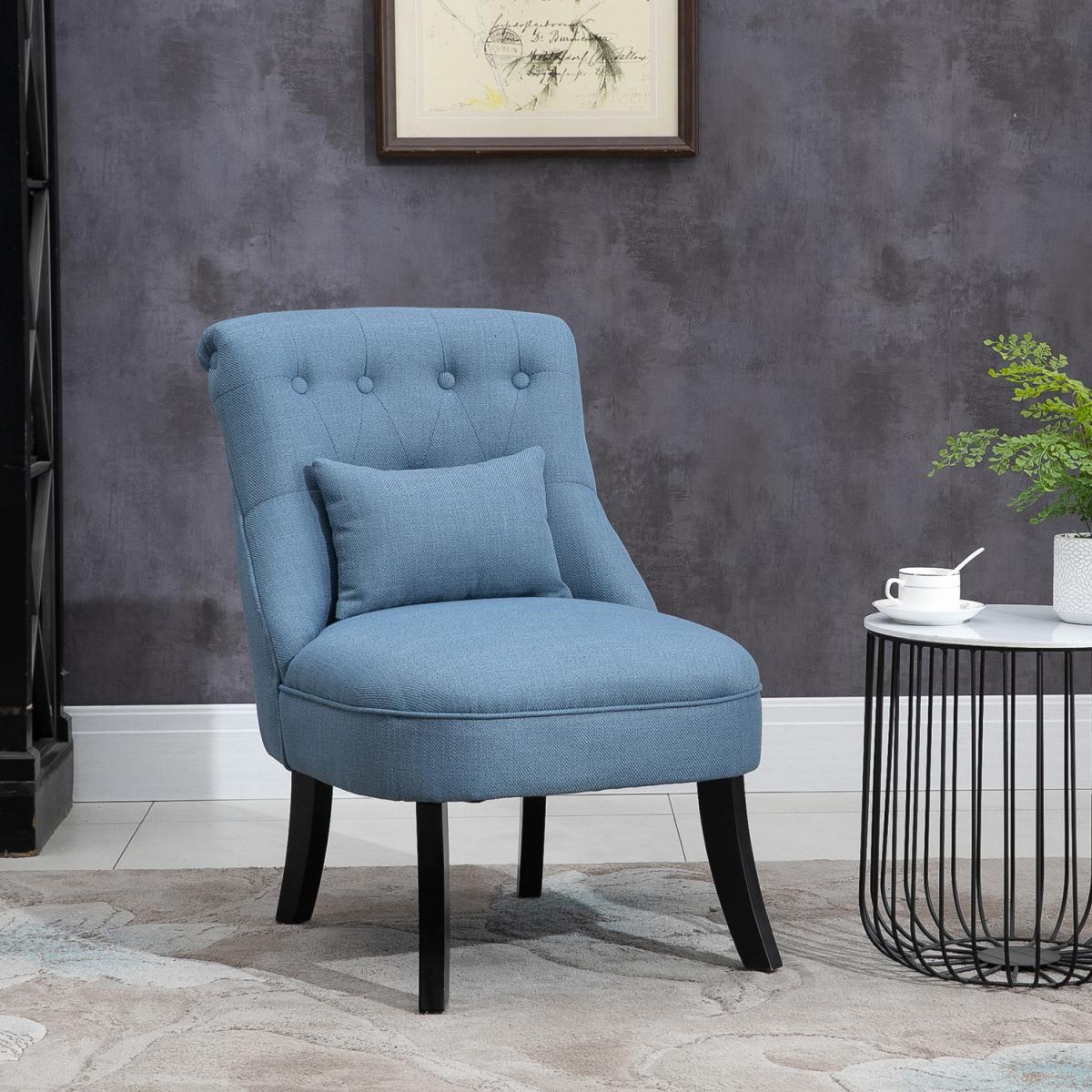 Fabric Single Sofa Dining Chair with Pillow - Grey – image 15