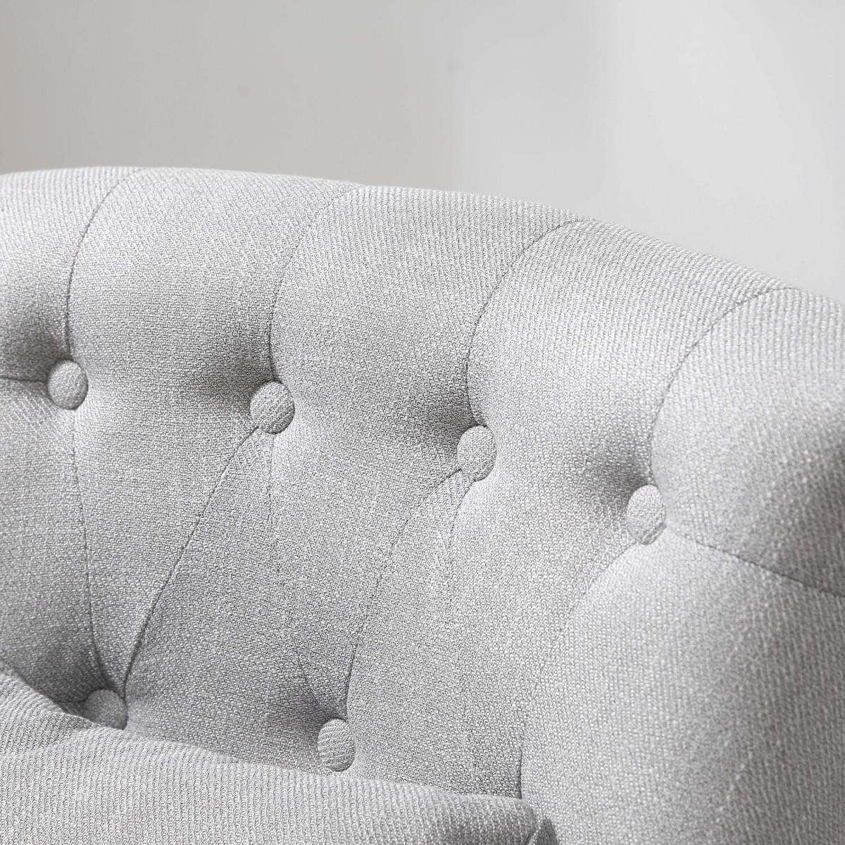 Fabric Single Sofa Dining Chair with Pillow - Grey – image 7