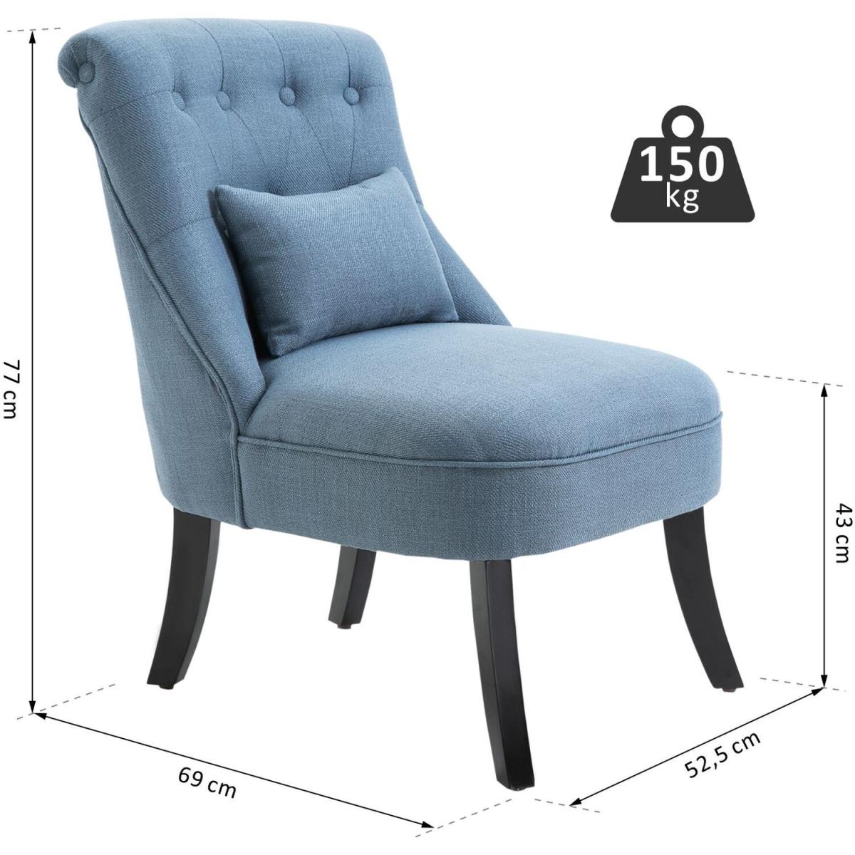Fabric Single Sofa Dining Chair with Pillow - Grey – image 10