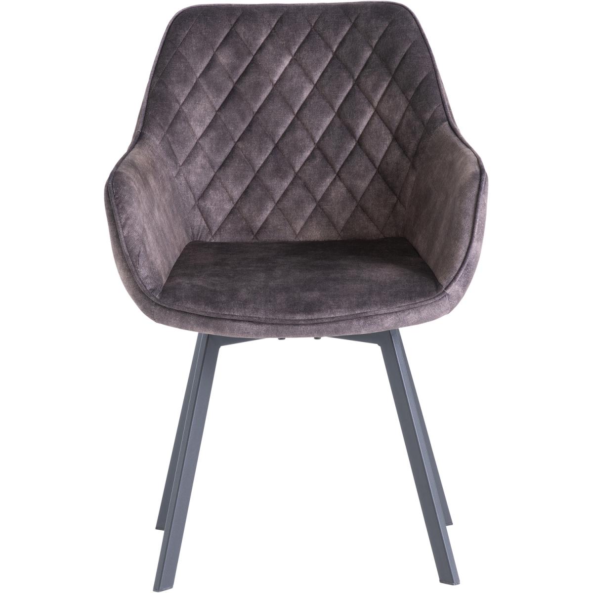 Graphite Velvet Viola Swivel Dining Chair - Grey – image 2