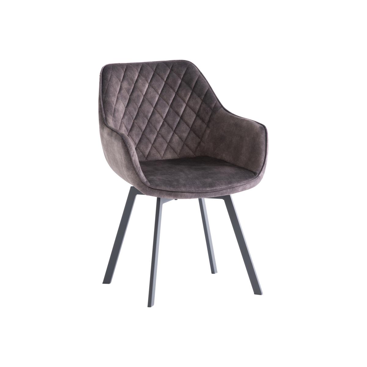 Graphite Velvet Viola Swivel Dining Chair - Grey – image 1