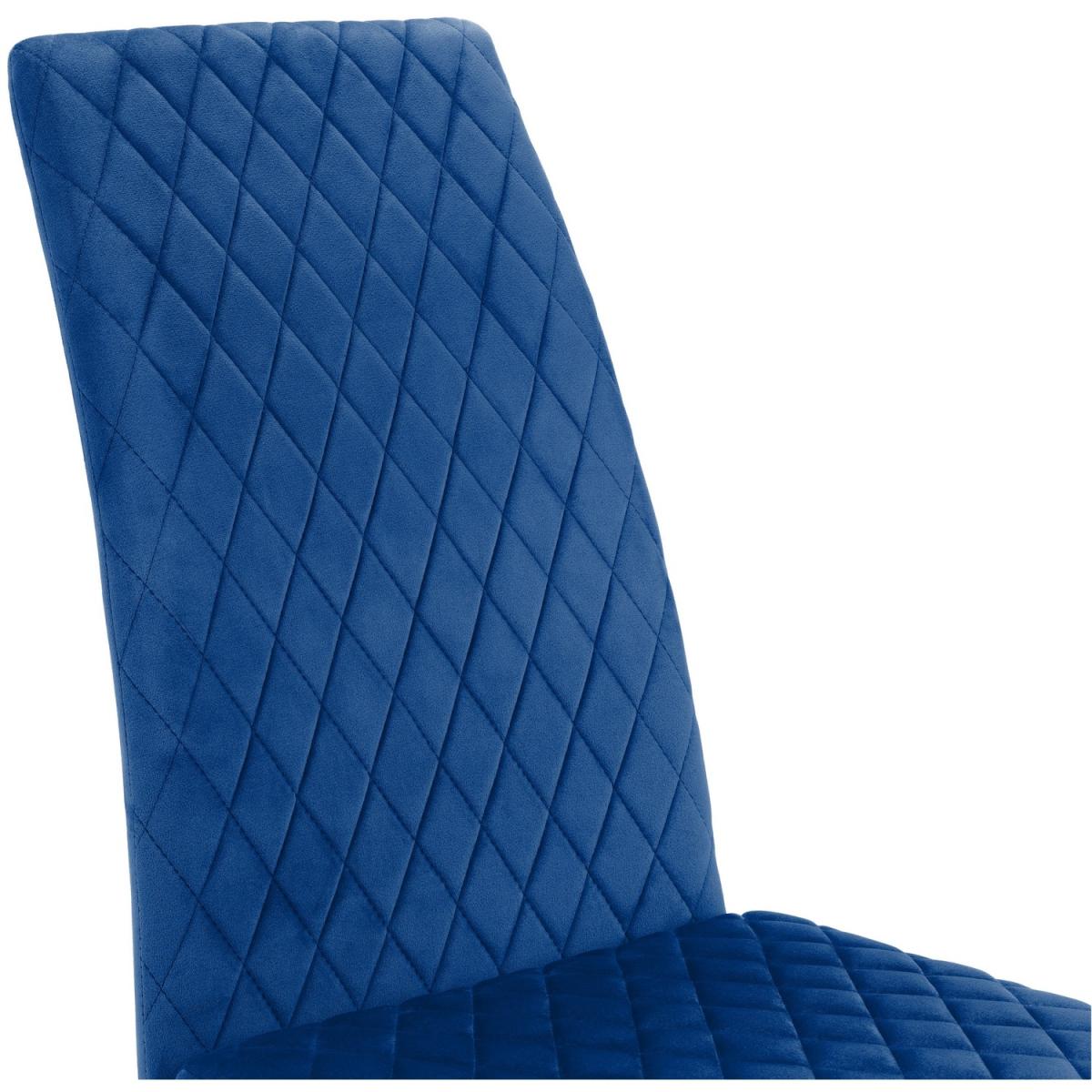 Set Of 4 Calabria Velvet Cantilever Chairs - Blue - Blue – image 5