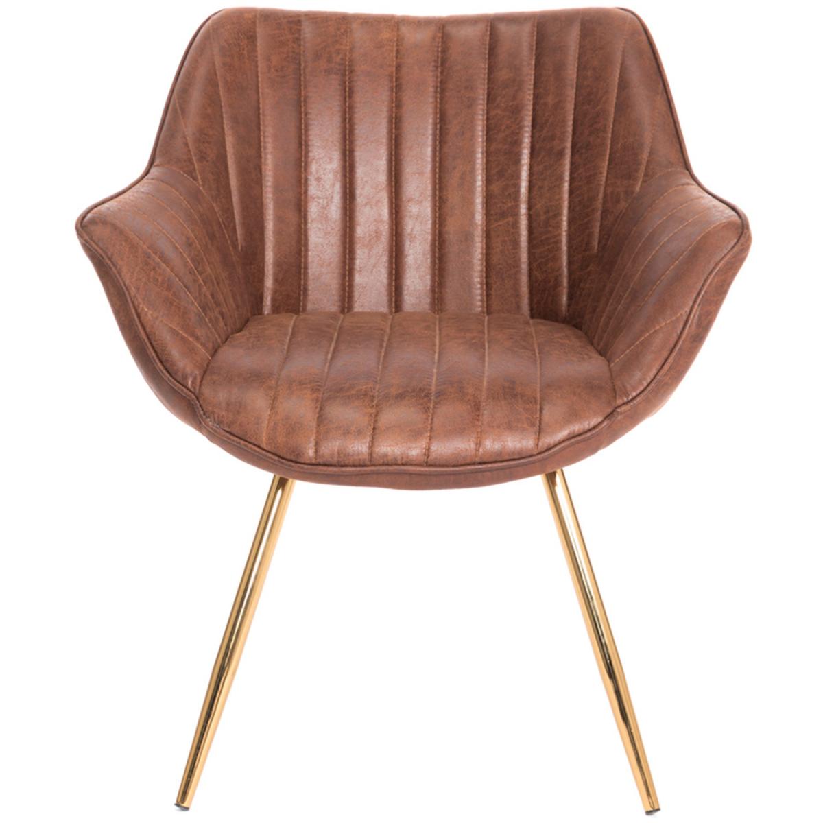 Leather Accent Dining Chair - Brown – image 3