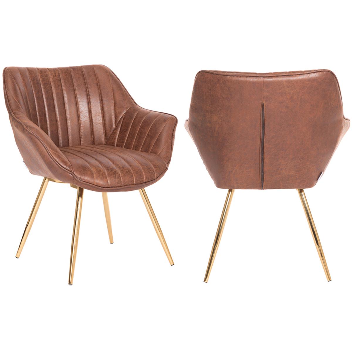 Leather Accent Dining Chair - Brown – image 8