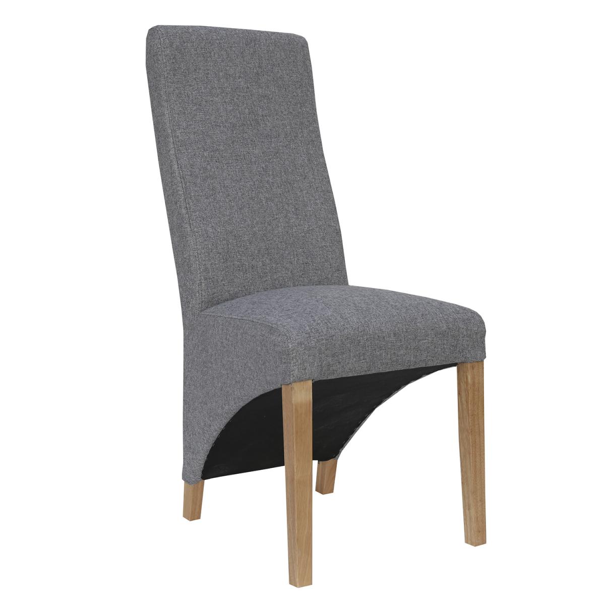 Pair of Wave Back Fabric Dining Chair  - Dark Grey – image 3