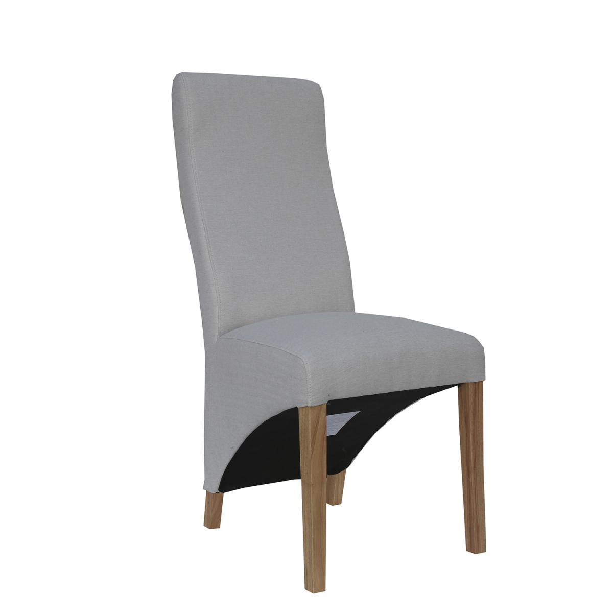 Pair of Wave Back Fabric Dining Chair  - Dark Grey – image 4