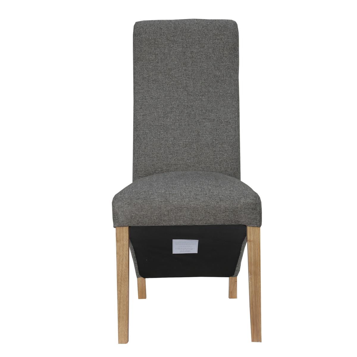Pair of Wave Back Fabric Dining Chair  - Dark Grey – image 5
