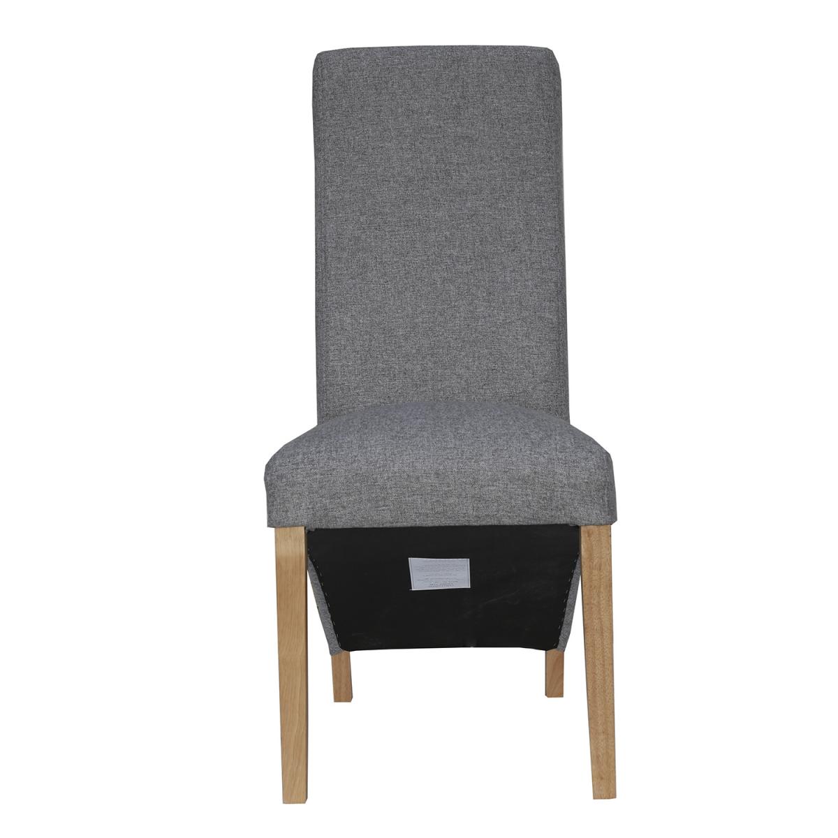 Pair of Wave Back Fabric Dining Chair  - Dark Grey – image 6