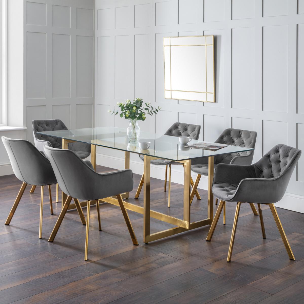 Set Of 2 Lorenzo Dining Chairs - Grey - Grey – image 4